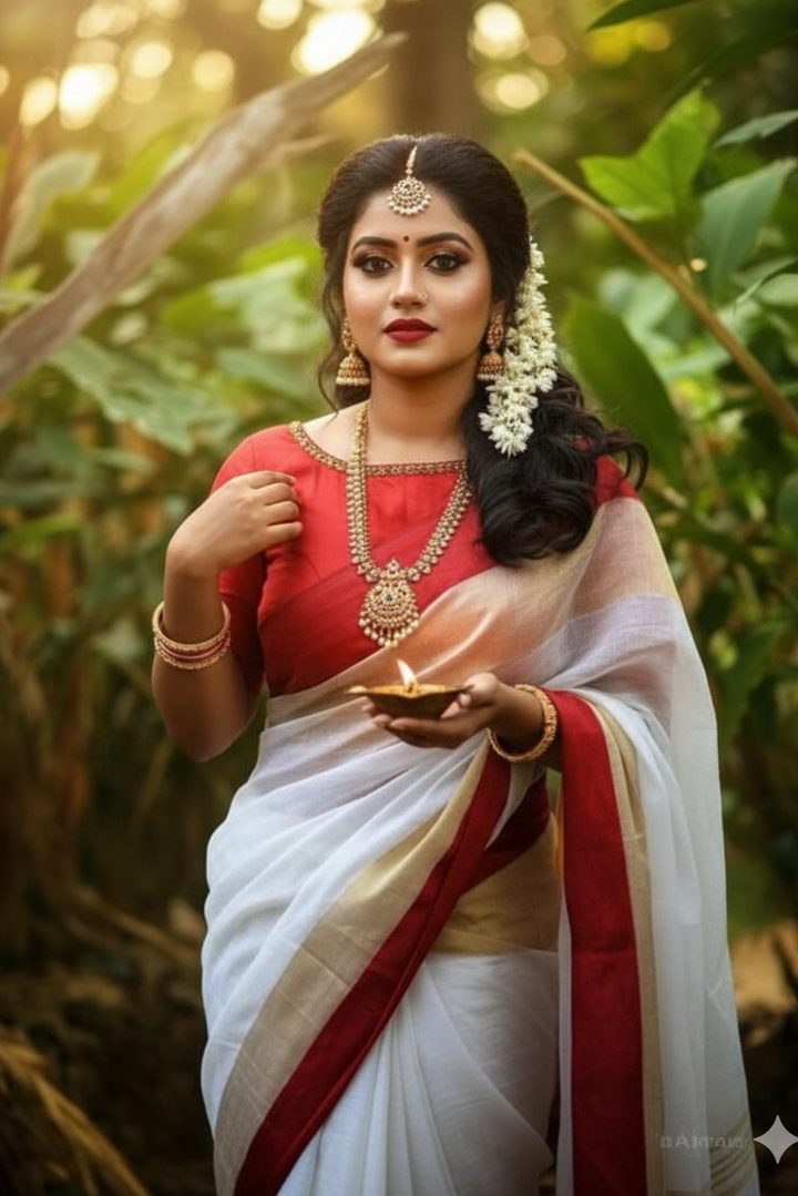 Cloudy Lily Pure Handwoven Linen Saree