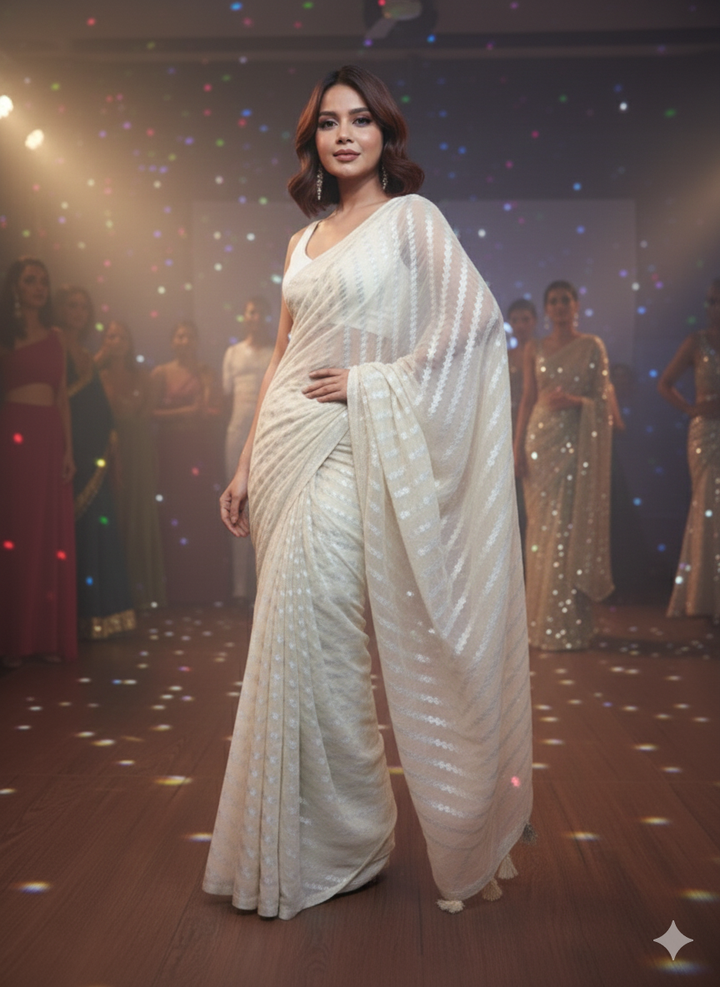 Slaying in  Crape Silk Saree
