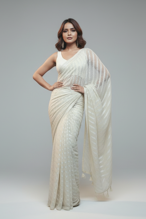 Slaying in  Crape Silk Saree