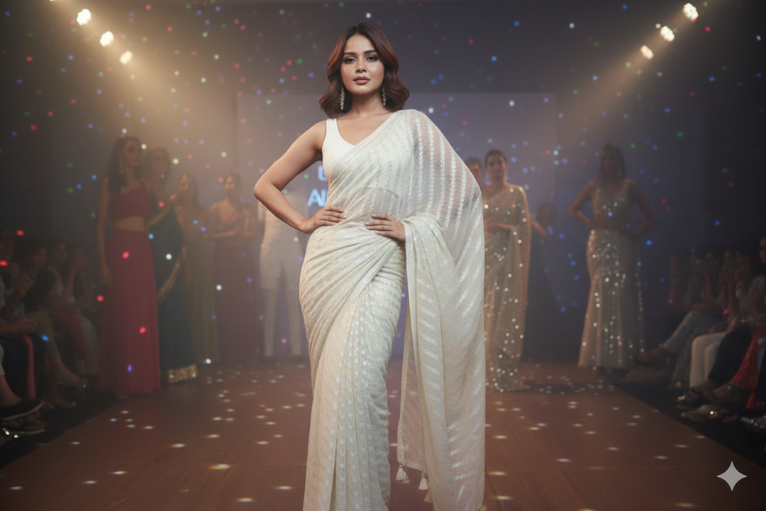 Slaying in  Crape Silk Saree