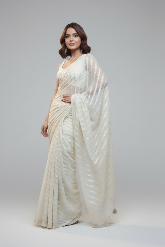 Slaying in  Crape Silk Saree