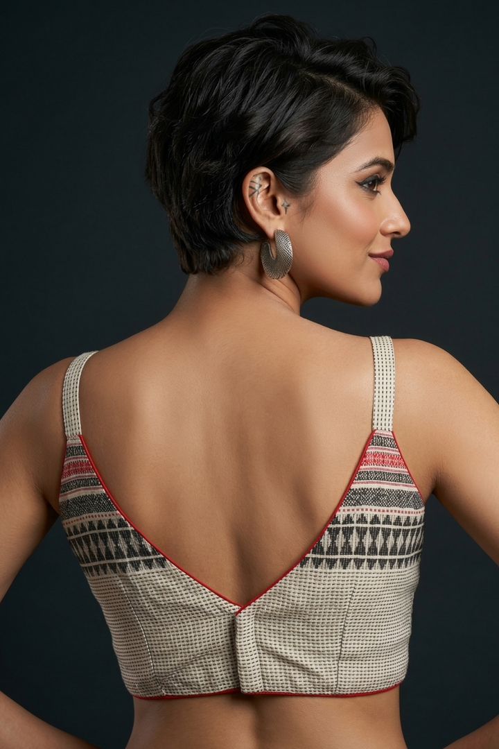 RongTulika Jamdani Designer Cotton Blouse