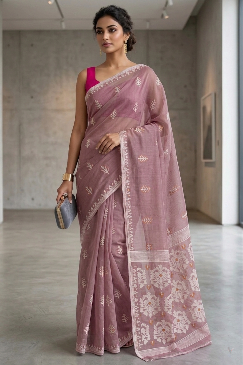 Ful Bagan Dhakai Jamdani Saree