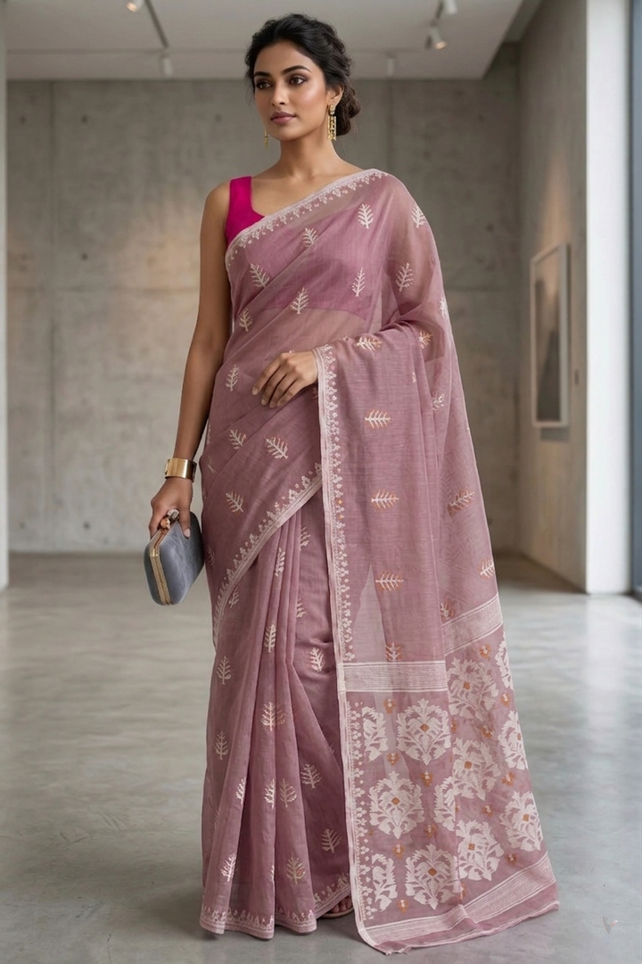 Ful Bagan Dhakai Jamdani Saree
