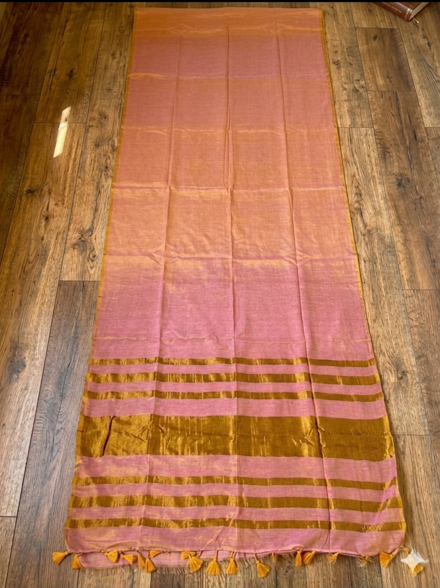 Golapi Abha Tissue Linen Saree