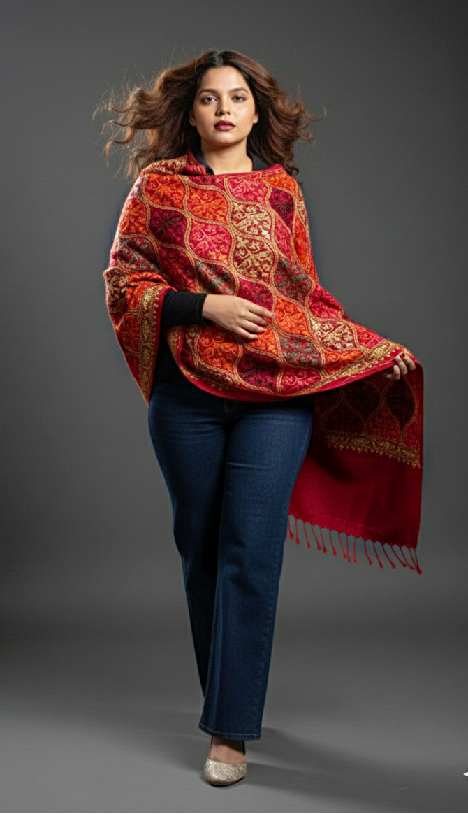 Frosted Warmth Stole Collection(Maroon)