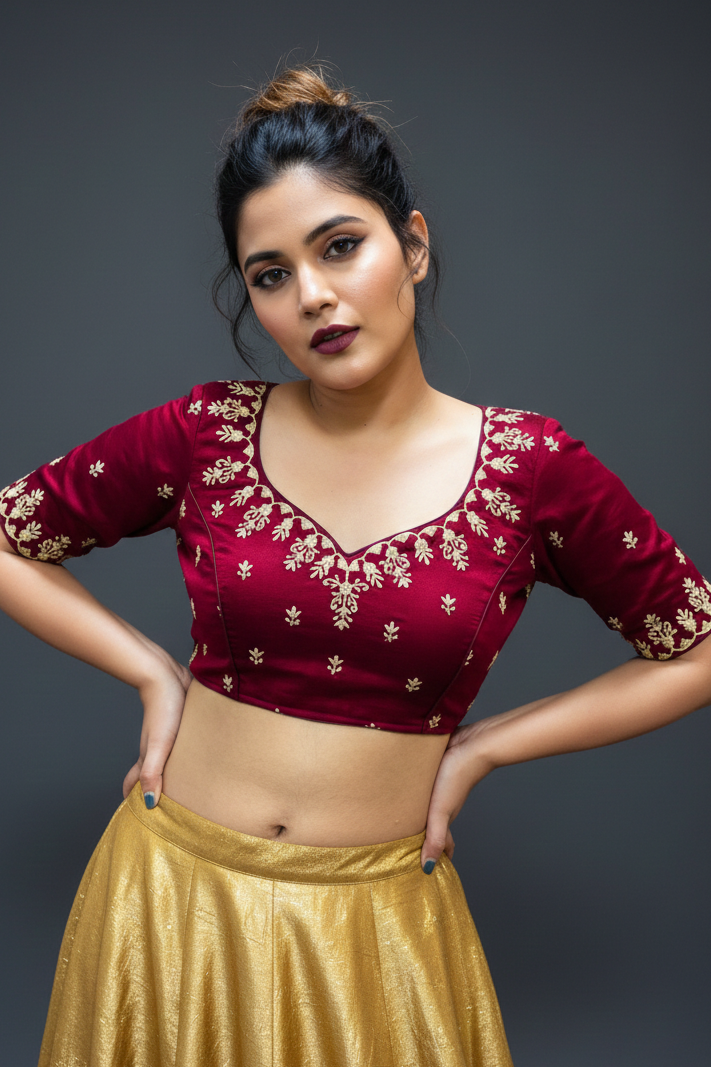 The Blouse Edit - Vichitra Silk Blouse