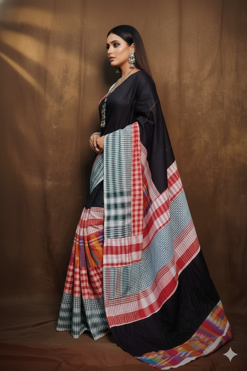 Bengal Storm Khadi Cotton Saree