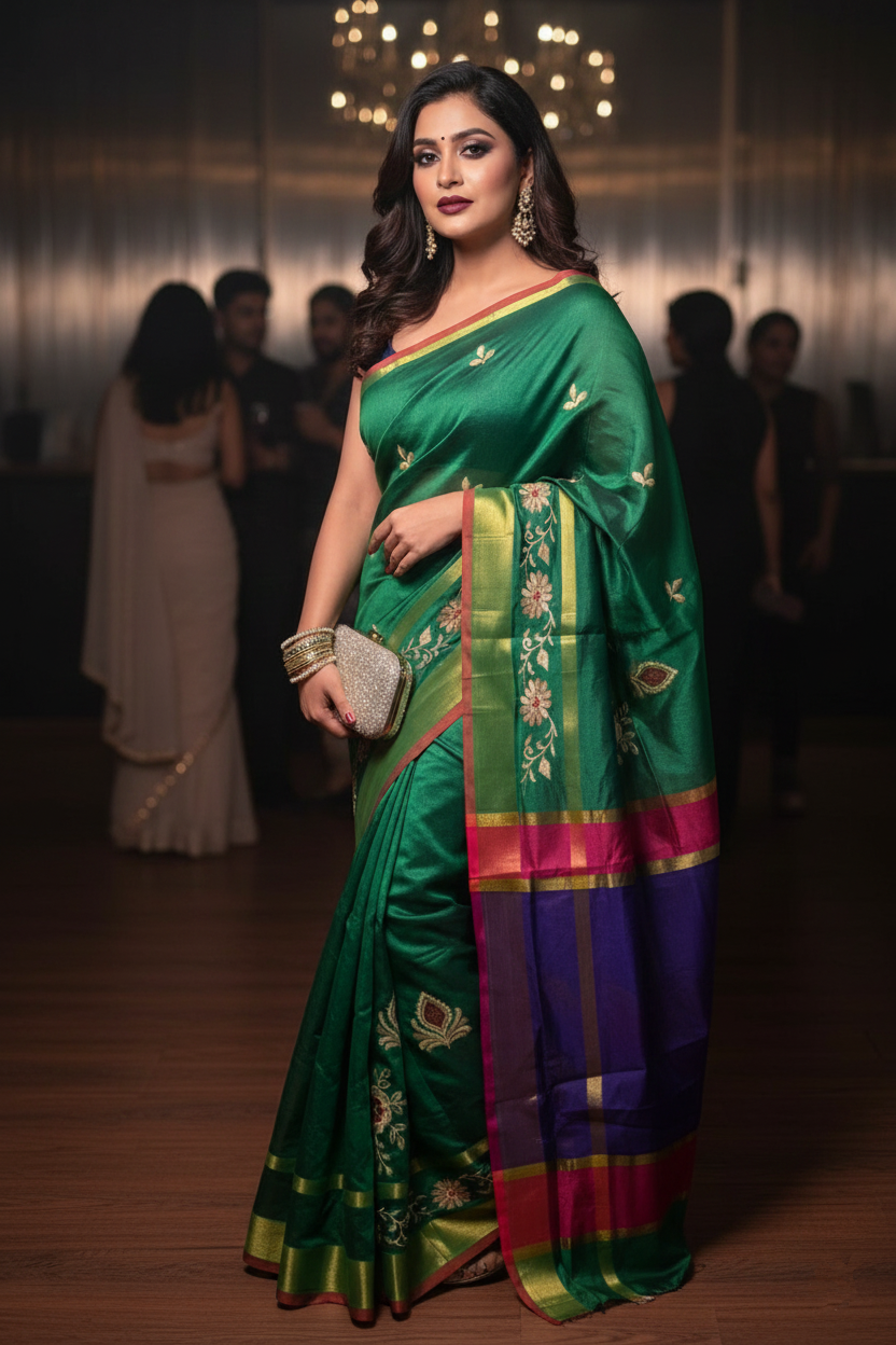 Ember Silk Saree(Easy To Carry)