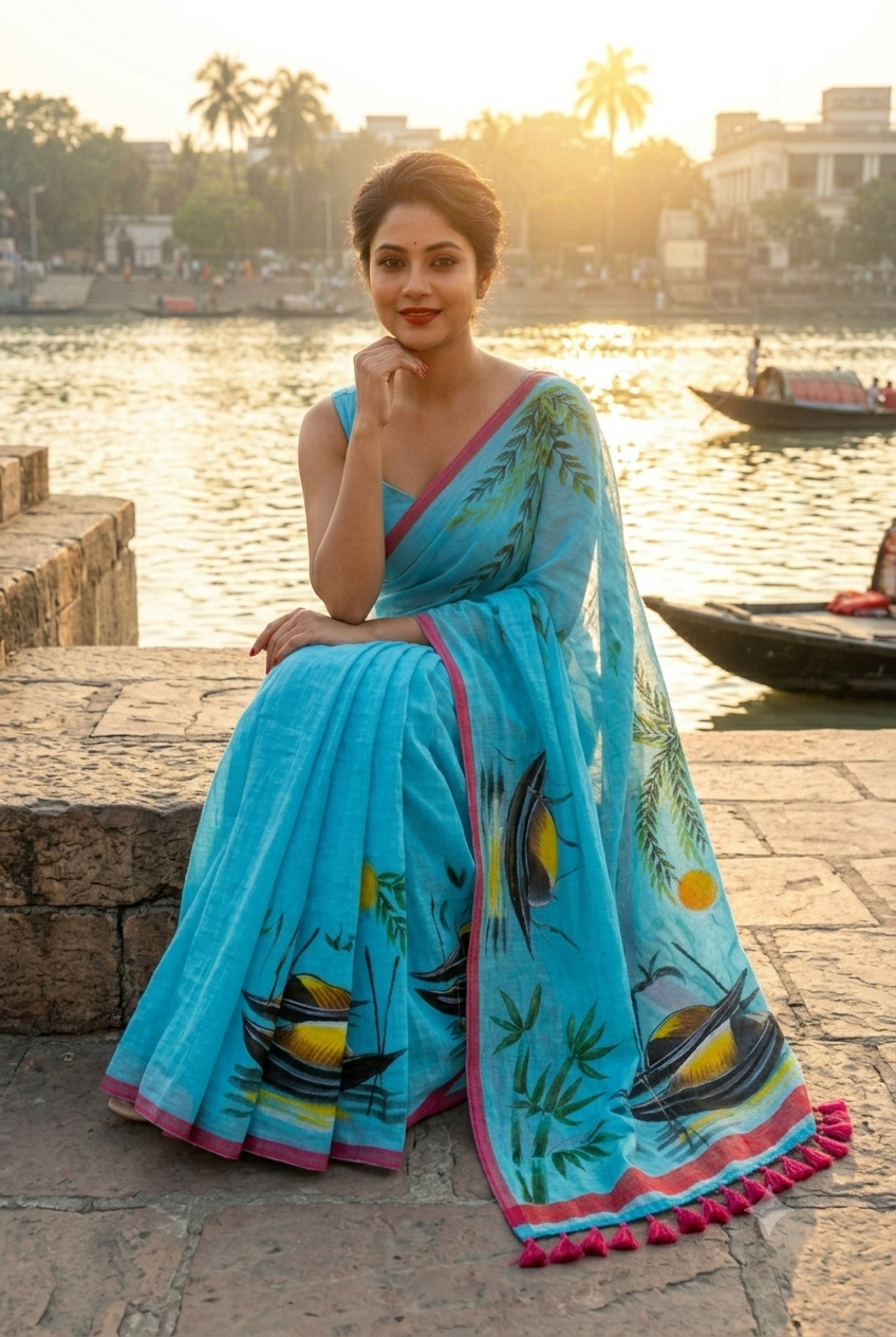 Mayur Tori Printed Cotton Saree