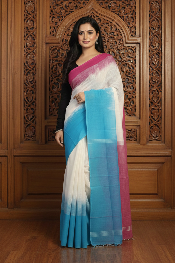Shoroter Pathe Khadi Cotton Saree