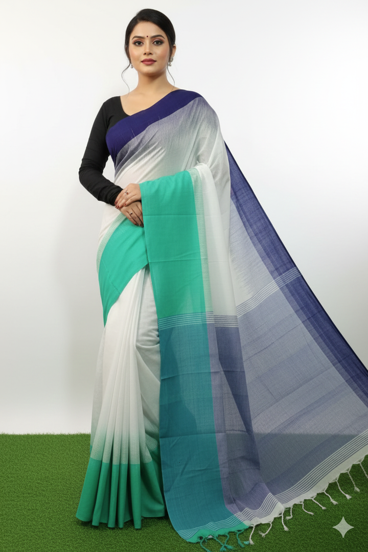 Shoroter Pathe Khadi Cotton Saree