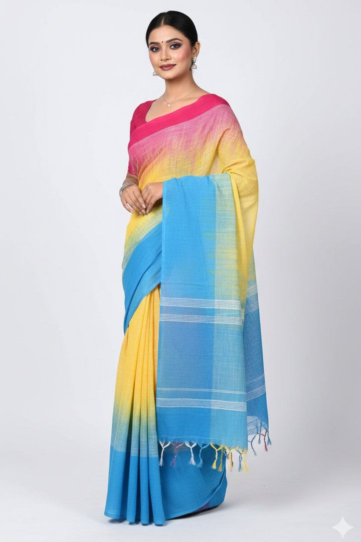 Shoroter Pathe Khadi Cotton Saree
