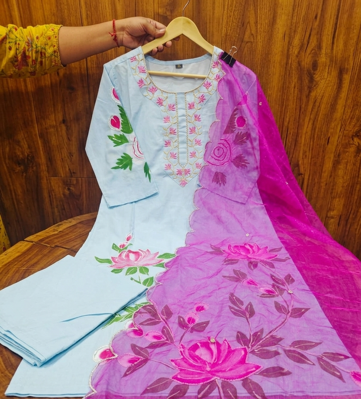 Pink Sky - Cotton Kurti Set