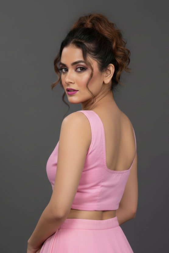 Pink Rays Designer Cotton Blouse