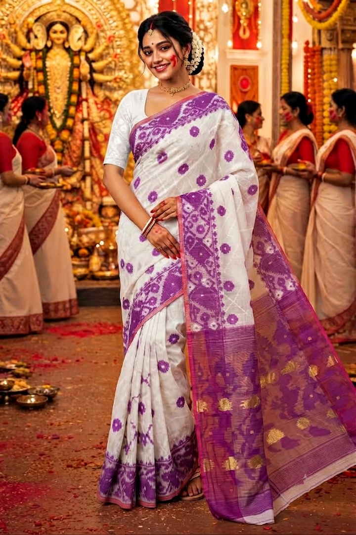Kumudini | Karat Dhakai Jamdani Saree