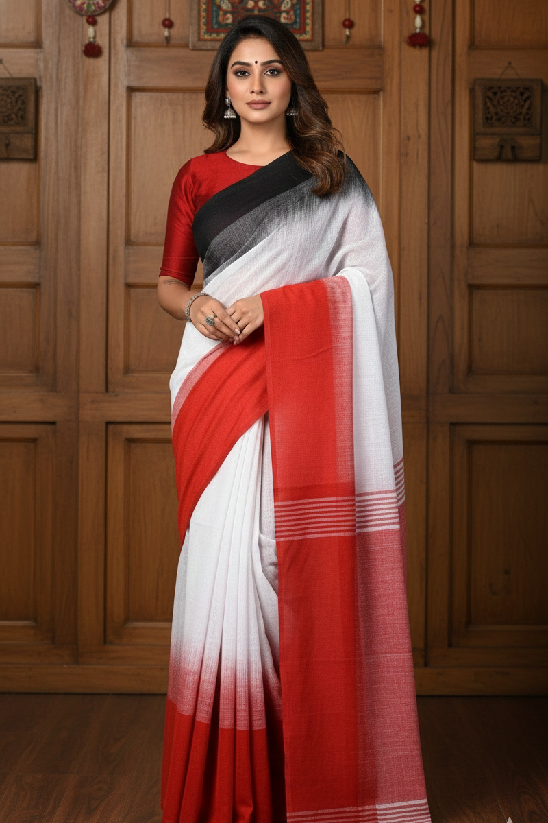 Shoroter Pathe Khadi Cotton Saree