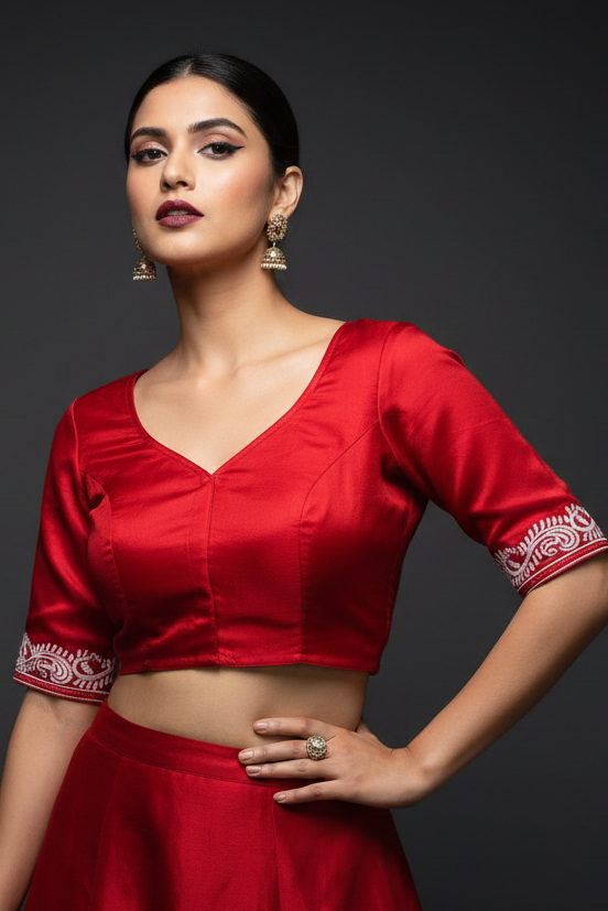 Devi Durga Biday Boron (দেবী দুর্গা বিদায় বরণ )Designer Traditional Blouse
