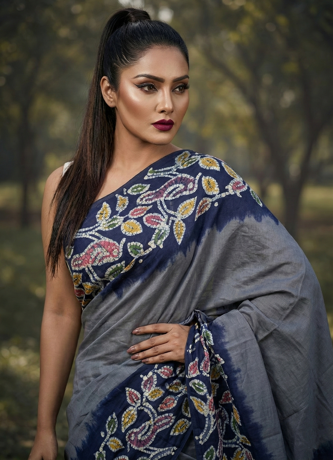 Aalpona- Handloom Mul Cotton Saree