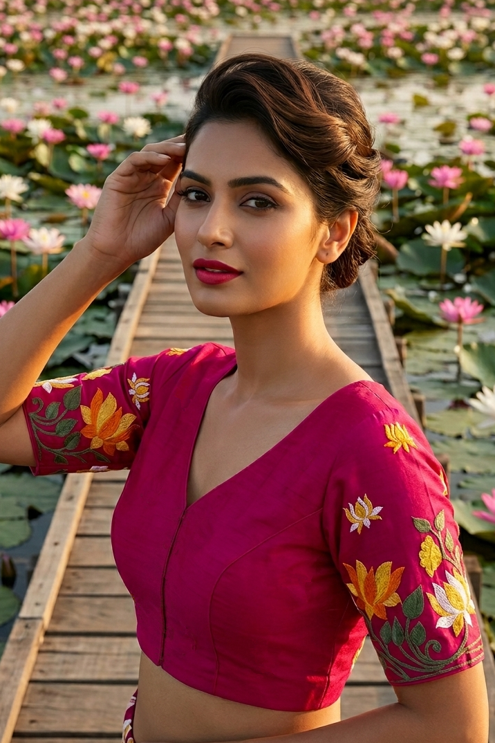 Lost in Lotus  -Designer Blouse