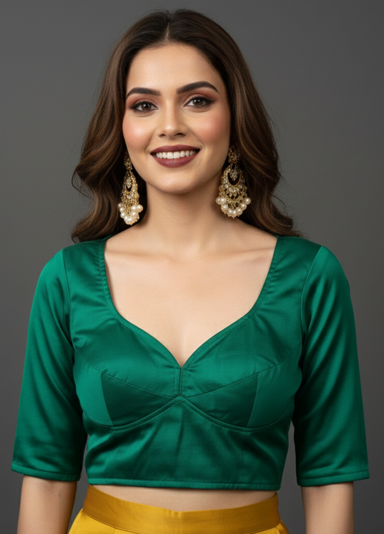 Plain Charm Fancy Designer Solid Color Blouse