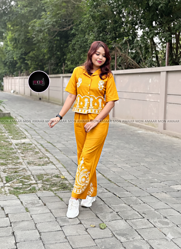 Yellow Icon-Cotton Coord Set