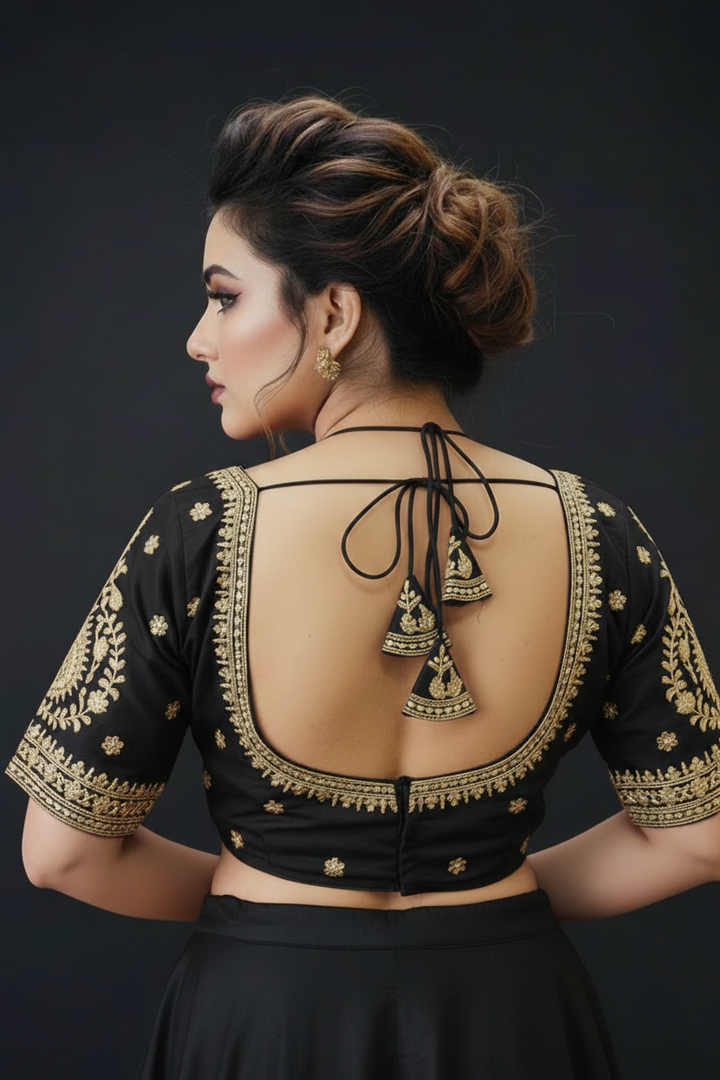 Flowing Art Designer Vichitra Silk Blouse
