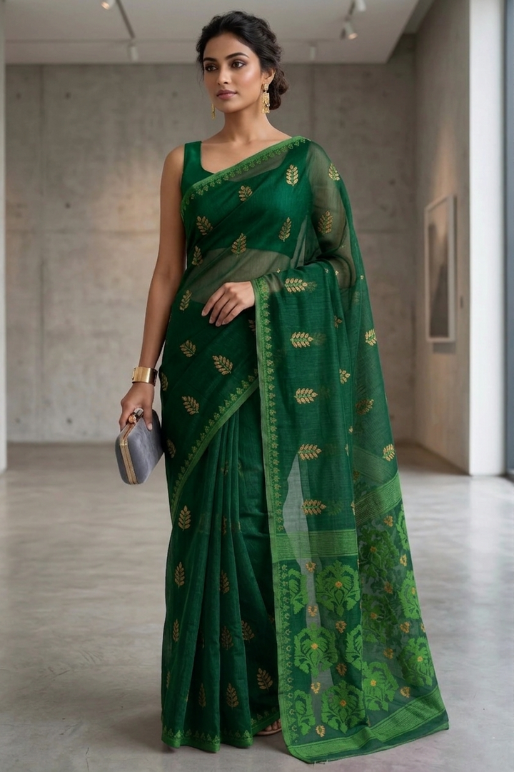 Ful Bagan Dhakai Jamdani Saree