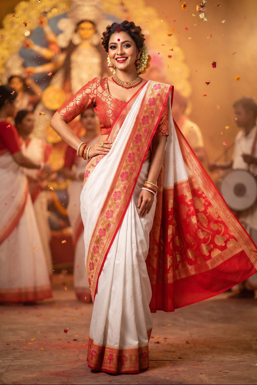 Trinetra Banarasi Semi Chiniya Silk  Saree