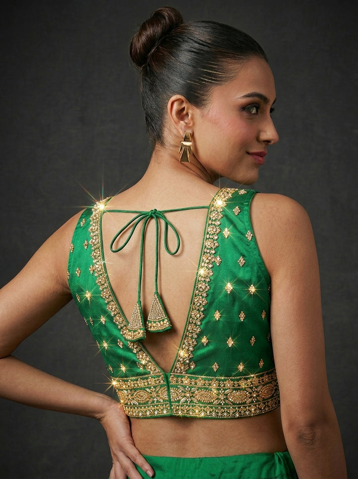 Leaves Flow-Fancy Silk Blouse