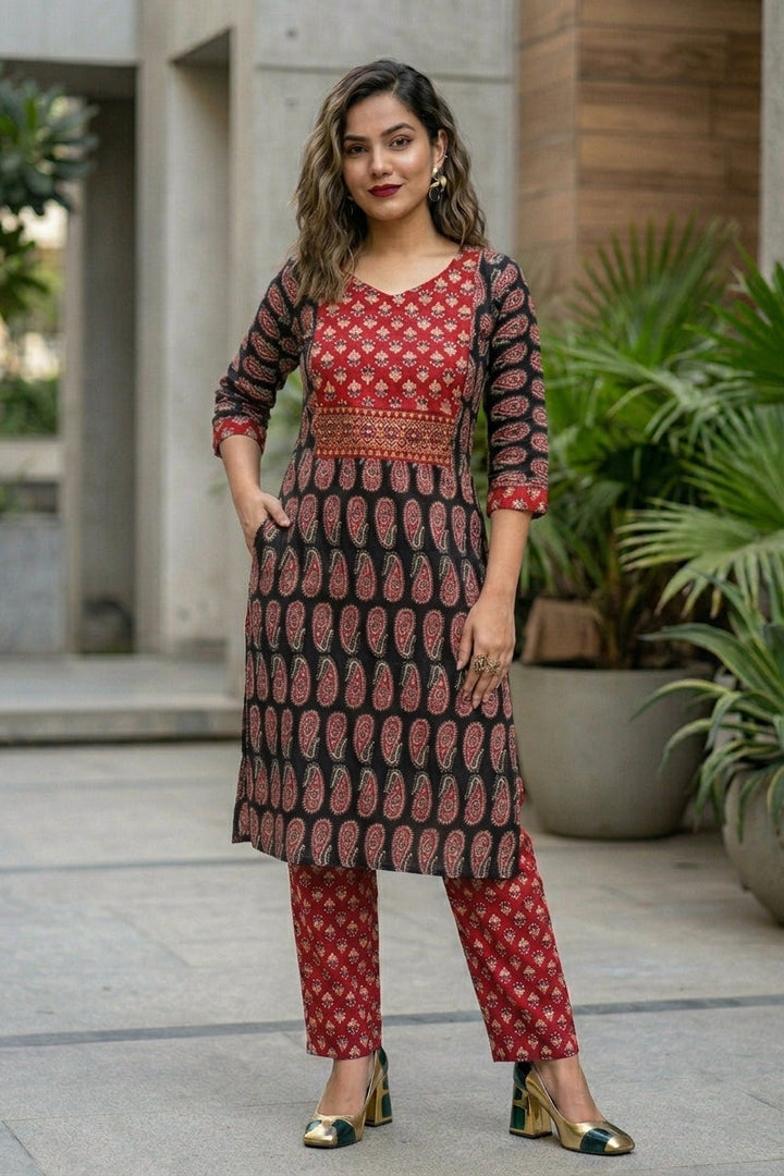 Paisley Poetry Pure Cotton Kurti Set
