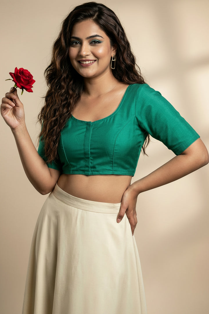 Peacock Slik Tailored Blouse