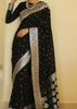 Black Banarasi Semi Katan Light Silk Saree