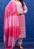 Innocent Pink Double shaded Schiffli Chikankari suit set