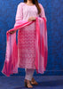 Innocent Pink Double shaded Schiffli Chikankari suit set