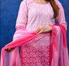 Innocent Pink Double shaded Schiffli Chikankari suit set