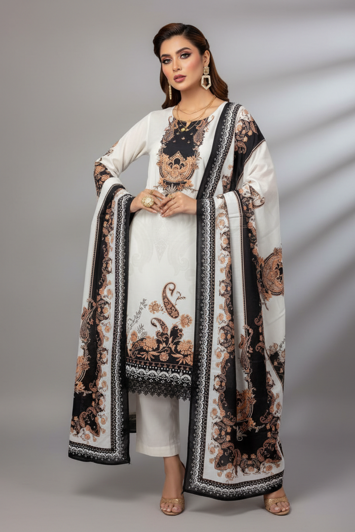 Make It Special - Pakistani Style Kurti Set (Ivory Color)