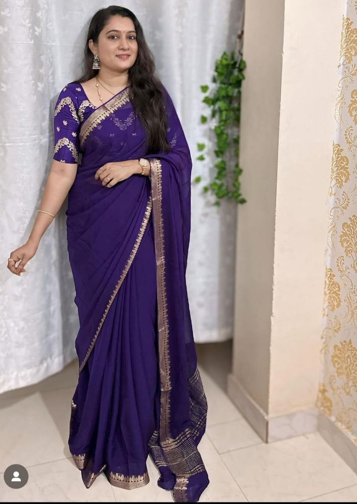 Over The Rainbow Chinnon Chiffon Saree