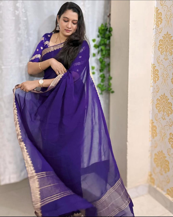 Over The Rainbow Chinnon Chiffon Saree