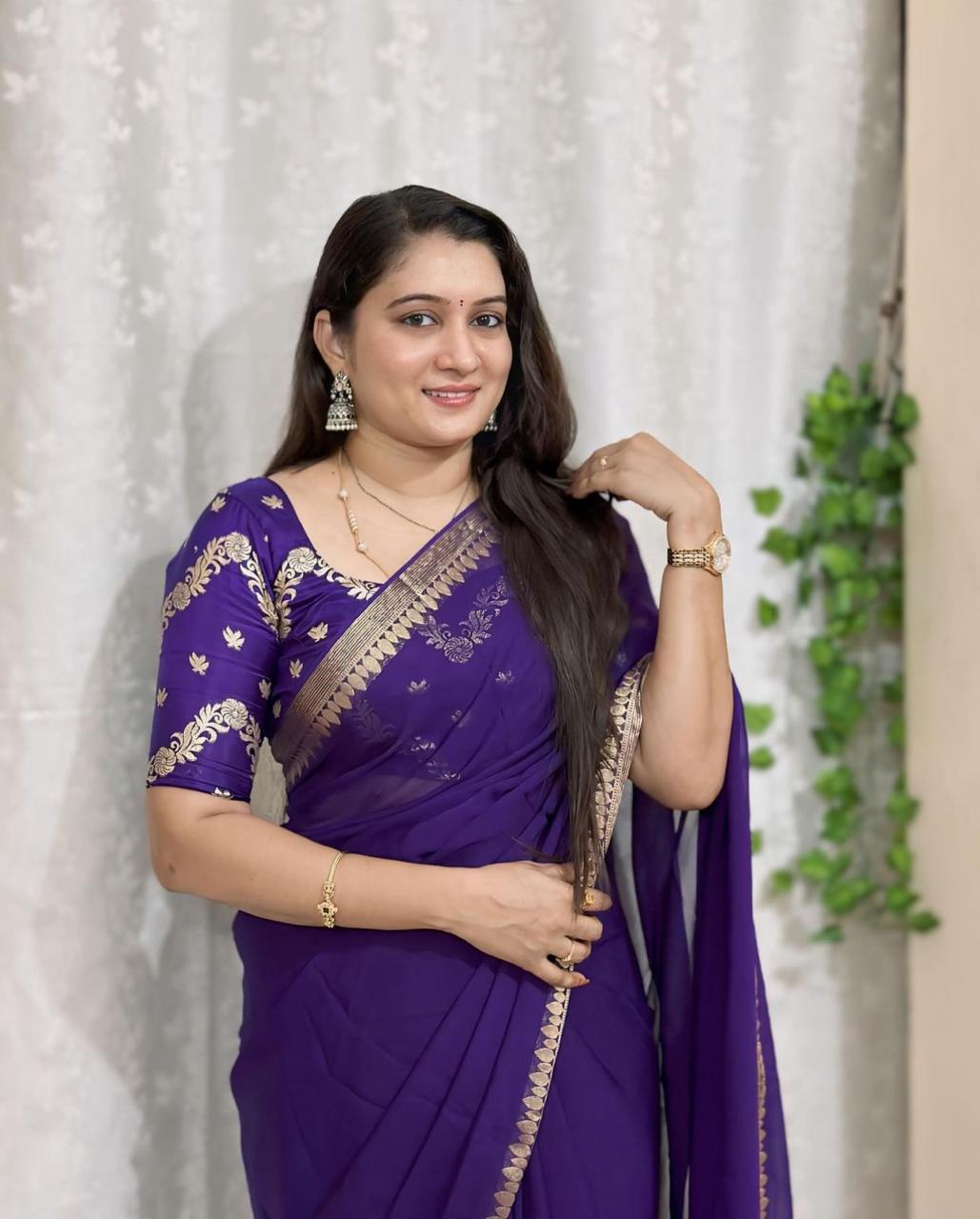 Over The Rainbow Chinnon Chiffon Saree