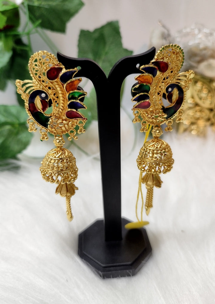 A New Jhumka World- Gold Plated Earrings