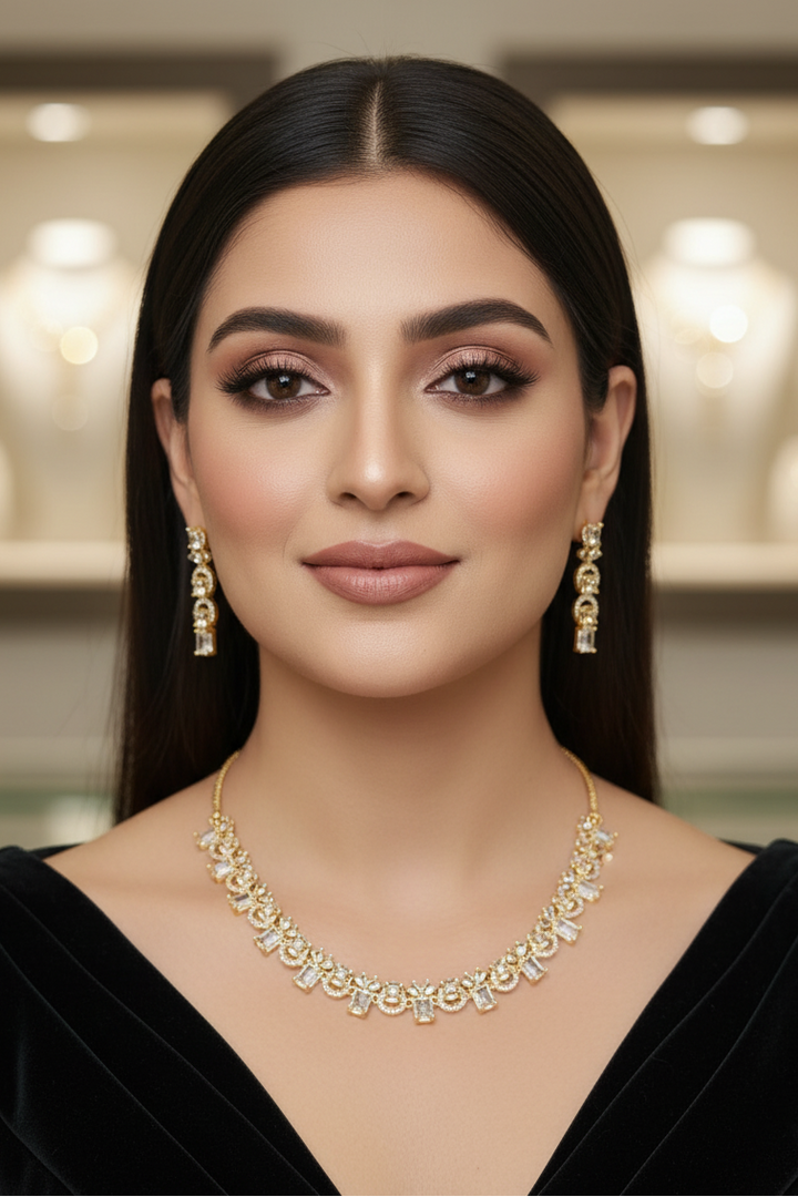 Sparkler- American Diamond Necklace Set