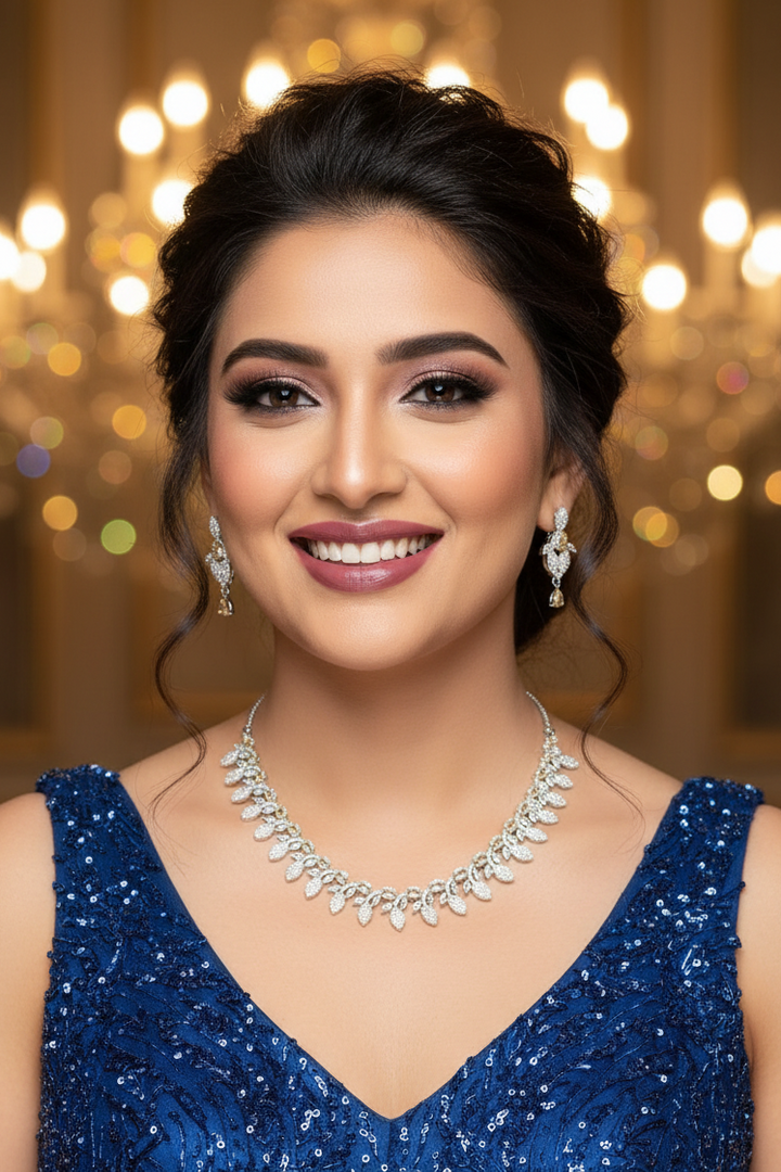 Gain The Fame (American Diamond Necklace Set)