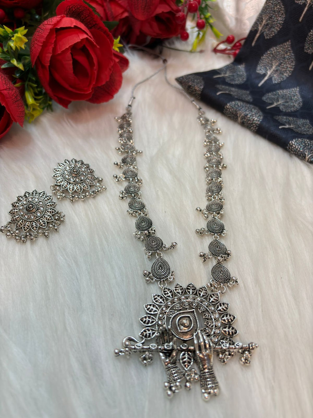 Lord Krishna Flute Inspired -Necklace Set