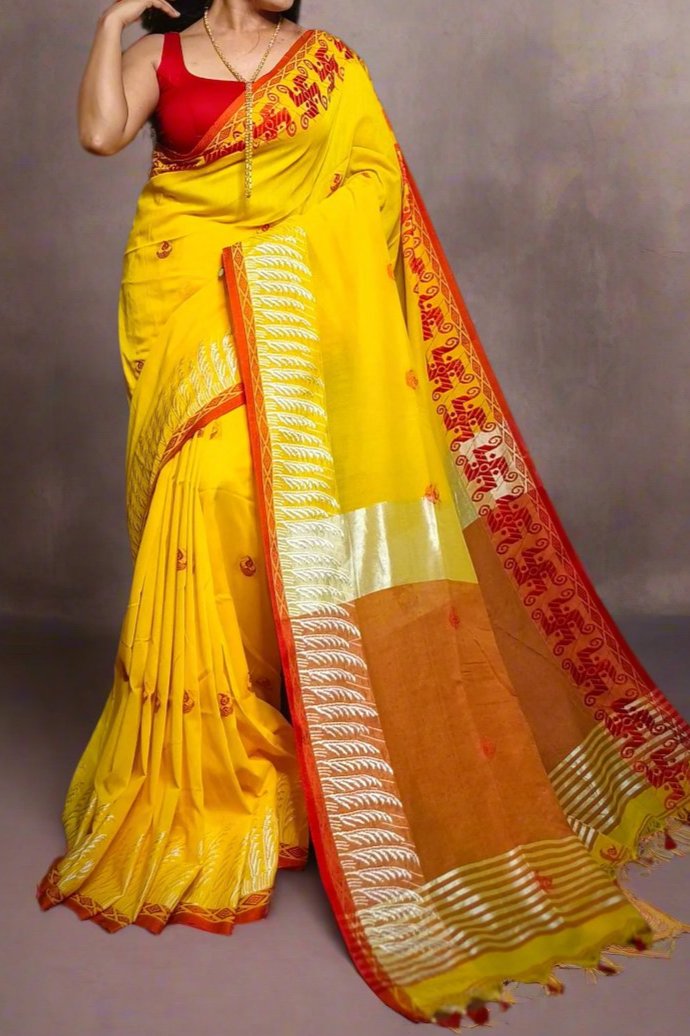 Kashful Swastik Khadi Cotton Saree