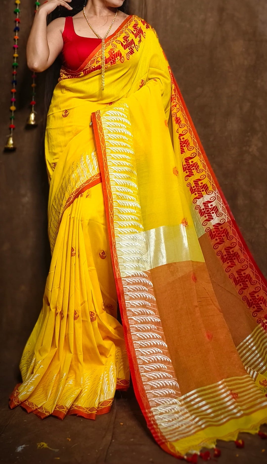 Kashful Swastik Khadi Cotton Saree