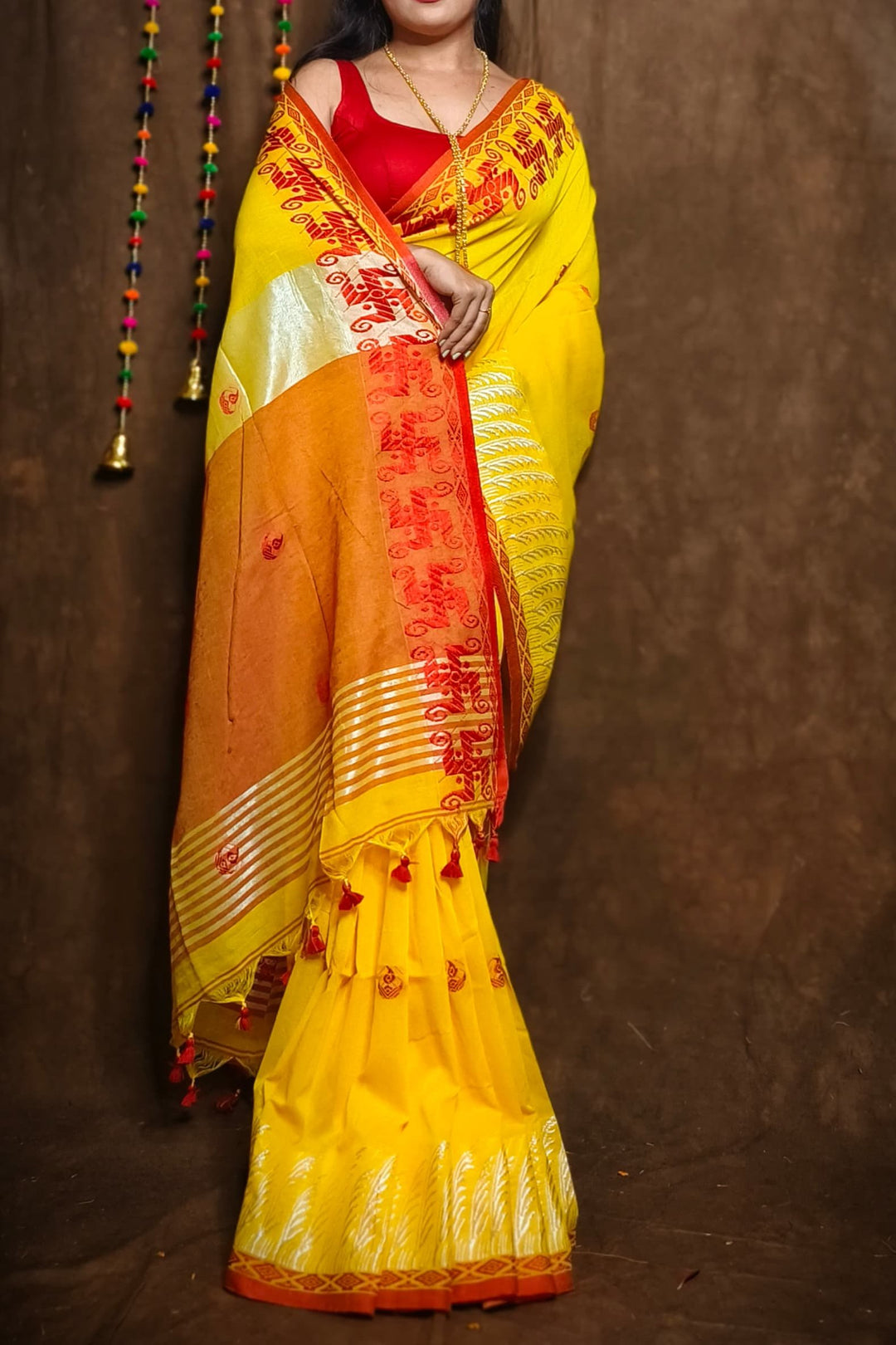 Kashful Swastik Khadi Cotton Saree