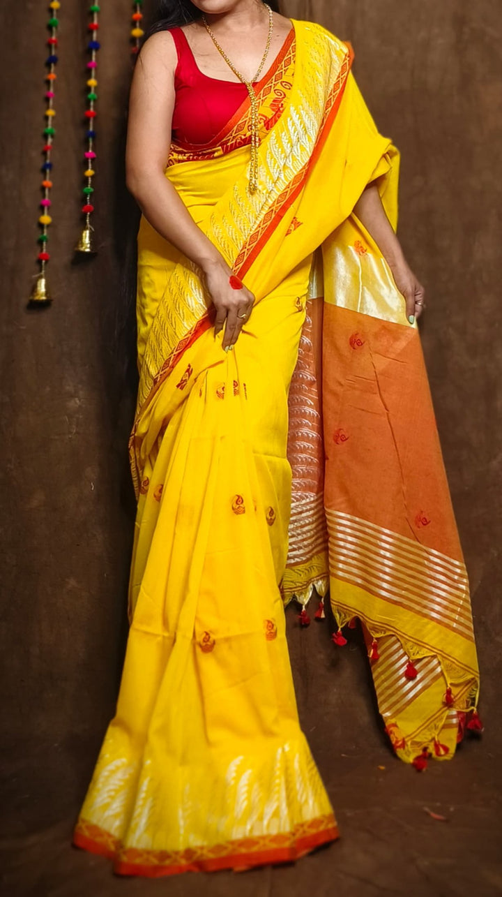 Kashful Swastik Khadi Cotton Saree