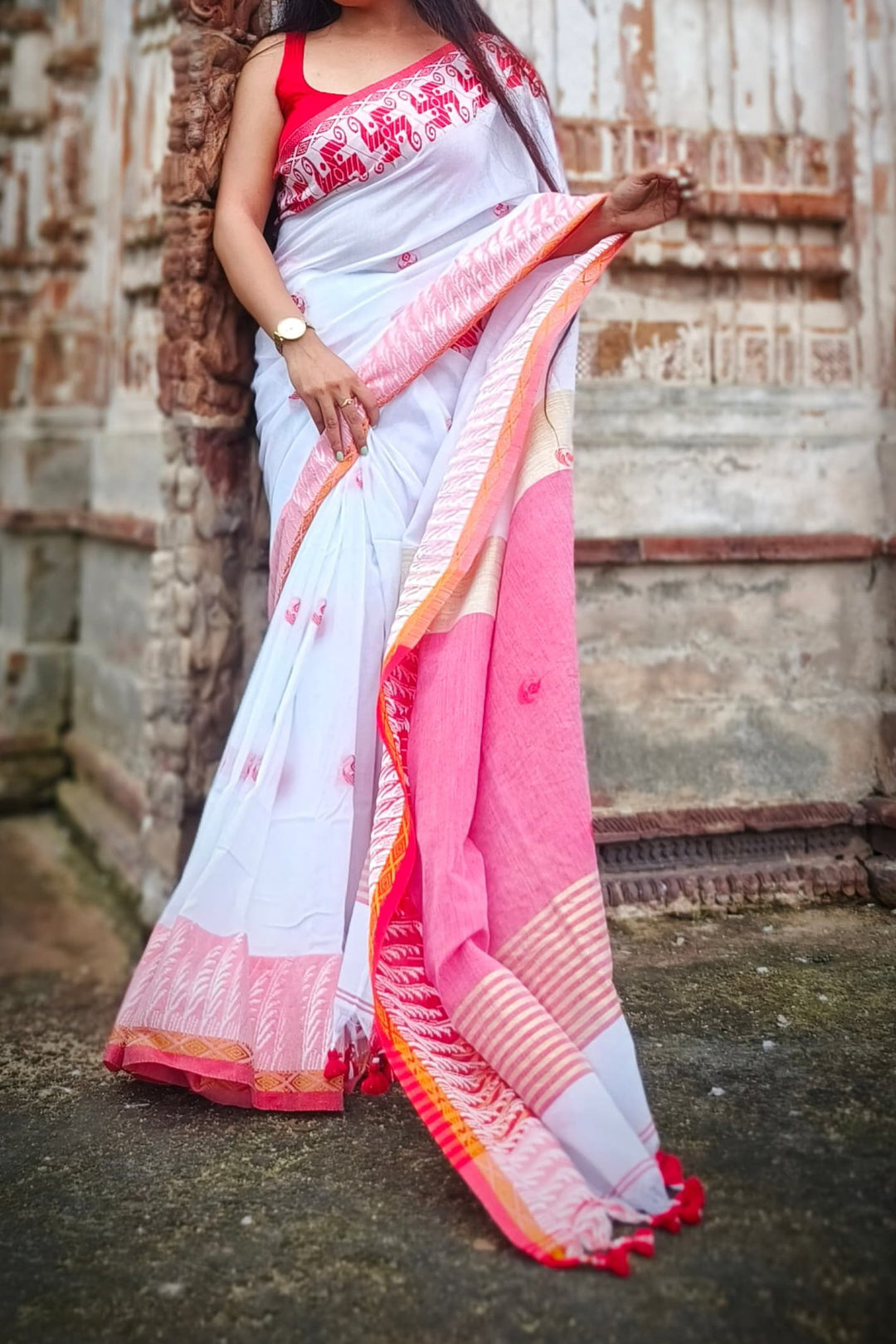 Kashful Swastik Khadi Cotton Saree