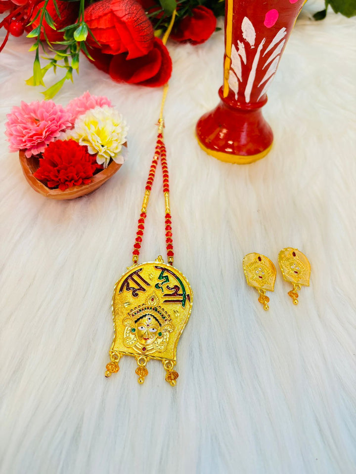 Ma Durga Blessing (Gold Plated Necklace  Set)